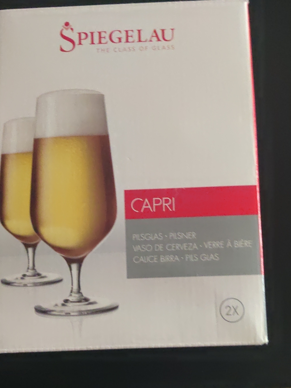 New Spiegelau CAPRI Pilsner Beer Glasses 400ml Set of 2 Dishwasher Safe Germany